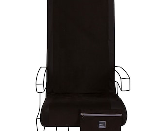 Funda de asiento de avión negra: protector de viaje de algodón lavable