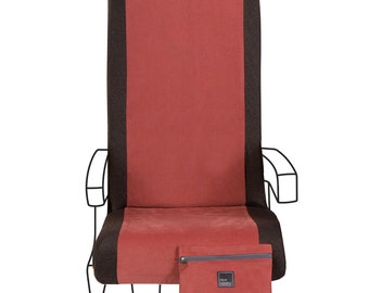 Funda de pana color melocotón para asiento de avión: accesorio de viaje lavable
