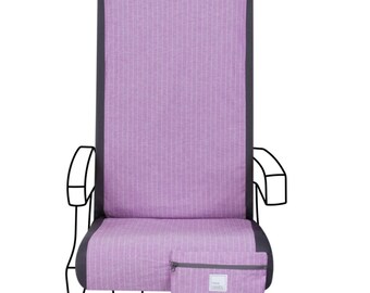 Fundas para asientos de aviones - Rayas lavanda - Mejora con el lujo de la limpieza