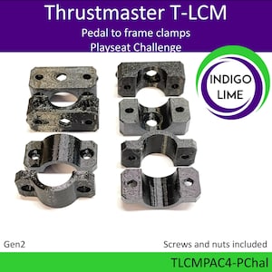 Pedal clamps for Thrustmaster T-LCM onto Playseat Challenge (TLCM)