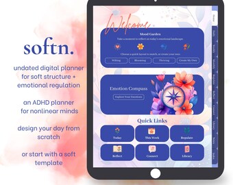 ADHD Digital Planner PDF | Undated GoodNotes iPad Planner | Burnout Reset Kit