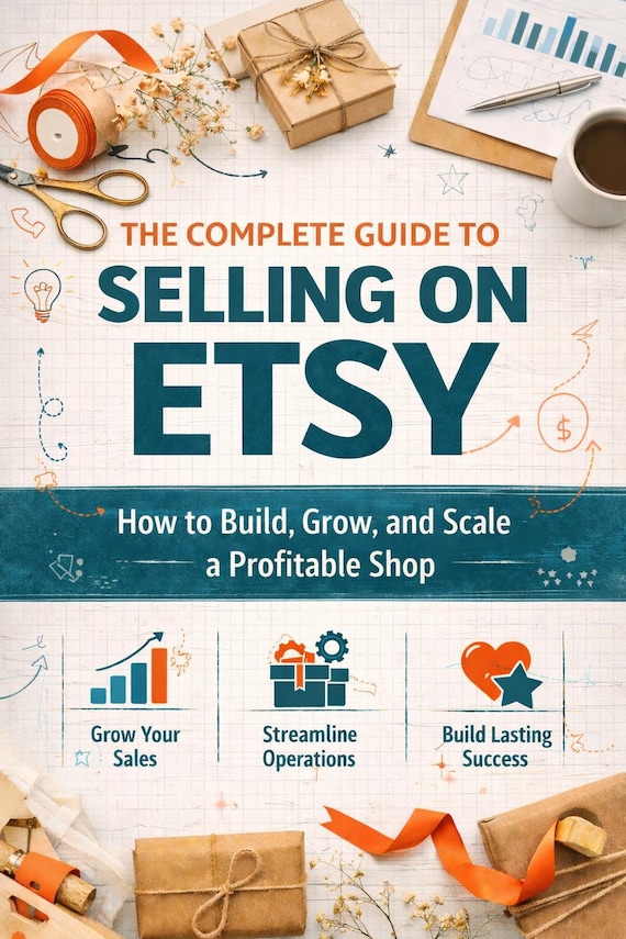 The Complete Guide to Selling on Etsy, Build Grow Scale Profitable Etsy Shop Digital eBook, Step-by-Step Etsy Selling Master E-book PDF