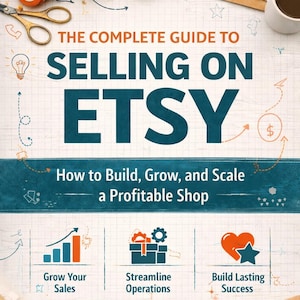 Den kompletta guiden till att sälja på Etsy, Bygg upp, Väx, Skala, Lönsam Etsy-shopping, Digital e-bok, Steg-för-steg Etsy Selling Master E-bok PDF