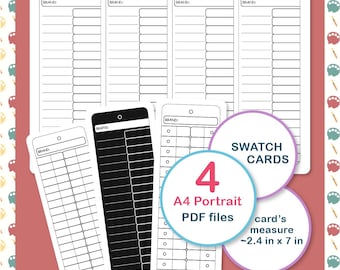 Tarjetas de muestras para colorear: Marcador de alcohol y acuarela (Descarga instantánea en PDF)