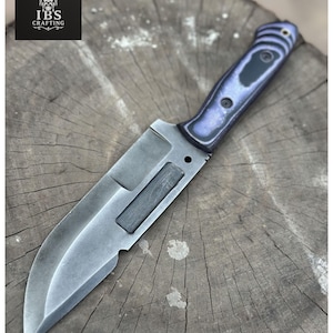 Custom Handmade Hunting Knife – High Carbon Steel Blade, Full Tang, Micarta Handle Gift For Him Surprise For Grandfather / Father And Son