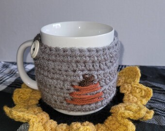 Mug cozy - coffee mug cozy - crochet cozy - fall cozy - knitted cup cozy - fall mug cozy - tea cozy - tea mug cozy