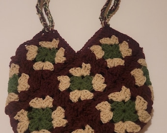 Granny Square Bag - Crochet Purse - Crochet Granny Square Bag - Cottagecore Bag - Knitted Bag - Knitted Purse