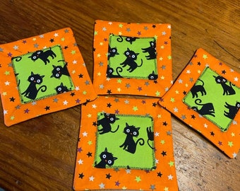 Cotton coasters - Halloween coasters - unique coasters - drink coasters