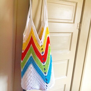 Crocheted beach bag for her - crochet tote - crochet market bag - crochet bag for women - re-usable tote bag - free shipping