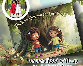 Personalized Dinosaur Book for Kids – Custom Adventure Story with Child’s Name, Sibling Gift, Birthday or Holiday Keepsake