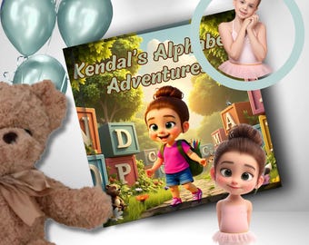 Custom Alphabet Storybook with Child’s Name – Personalized Baby Shower Gift, Toddler Birthday Keepsake, Christening Present