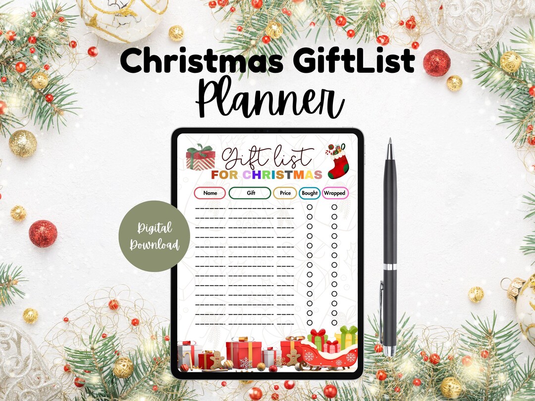 Christmas Shopping List Planner, Christmas Printable PDF, Holiday ...