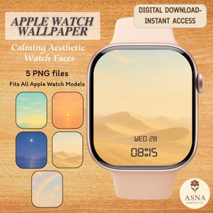 Calming Apple Watch Wallpaper Set – Aesthetic Watch Faces, Digital Download for All Series 1-9 Ultra SE