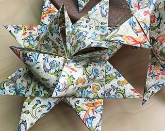 Extra Large Classic Italian Florentine Bird of Paradise are Folded Holiday Stars for Party Decor