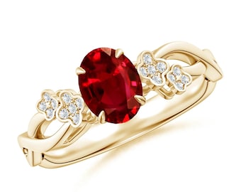 Handmade Red Garnet Ring – Gold Plated Oval January Birthstone Ring.