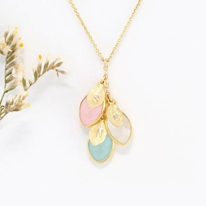 Regalo de joyería personalizado para mamá de parte de su esposo para Navidad, collar con piedra de nacimiento para mamá, collar personalizado para mamá, joyería con inicial para niños