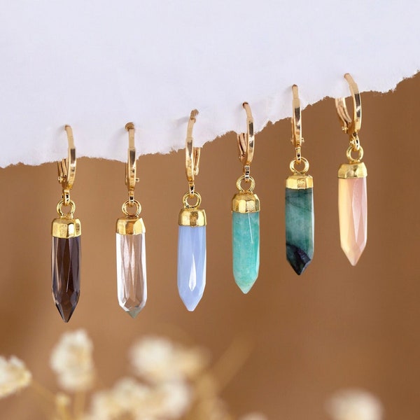 Colorful Huggie Earrings, Crystal Spike Earrings, Cute Hoops, Trendy Earrings, Gold Huggie Hoops, Edgy Earrings, Long Gem Drop Earrings