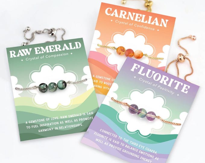 Real Gemstone Bracelets, Emerald Carnelian Fluorite Beaded Stacking Bracelets, Zodiac Crystal Birthstone Jewelry Gift for Friends, Daughters