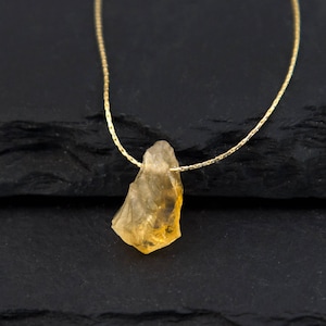 November Birthstone Necklace, Raw Citrine Pendant, Raw Birthstone Jewelry, Inspirational Jewelry, Citrine Necklace, raw crystal necklace