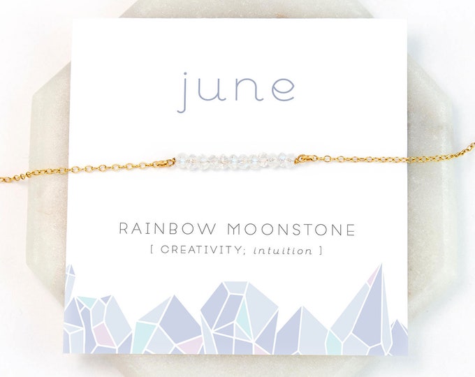 June Birthstone Necklace, Rainbow Moonstone Necklace Silver, Birthday Present, Raw Moonstone Choker,  Gemstone, NK-DB