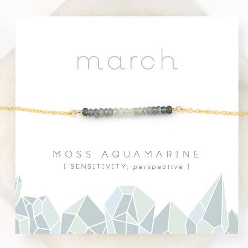 March Birthstone Necklace Inspirational Aquamarine Crystal - Etsy