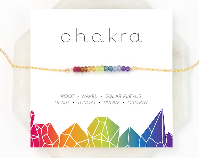 Chakra Gift Necklace, 7 Chakras Balancing Necklace,  Crystal, Yoga Jewelry, Chakra Stones, Rainbow Necklace, Boho Necklace,