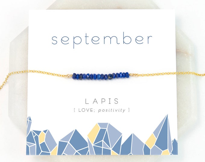 September Birthstone Necklace, Lapis Lazuli Necklace Boho,  Stone Necklace, Gift Ideas for Friends, Blue Lapis, NK-DB