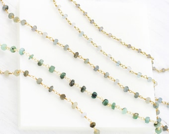Delicate Gemstone Choker, Labradorite Beaded Necklace, Birthday Gift for Teen, Stone Wire Wrapped, Stone Beaded Choker, Gift for Daughter