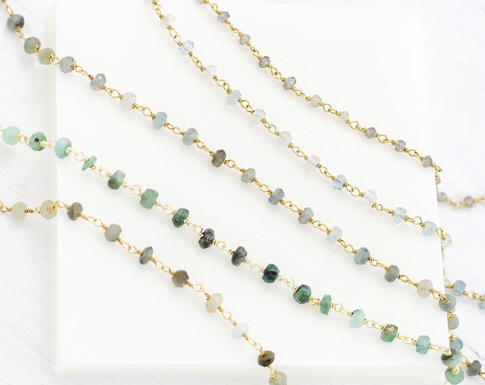 Delicate Gemstone Choker, Labradorite Beaded Necklace, Birthday Gift for Teen, Stone Wire Wrapped, Stone Beaded Choker, Gift for Daughter