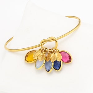 Mutter von 5 Armband Schmuck Geschenk, Birthstone Charme Knoten personalisierte Armreif Armband, Familien Armband für Oma, Geschenk für Mama