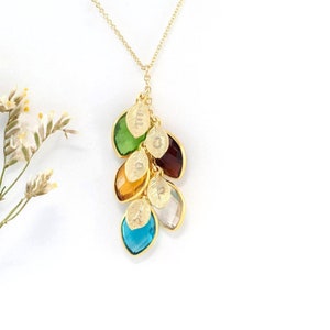 Gifts for Mom from Adult Children, Symbolic Jewelry, Family Gifts with Kids, Birthstone Jewelry Necklace for Her