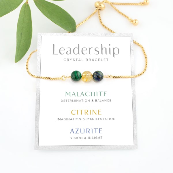 Regalo para un nuevo trabajo, pulsera de liderazgo, regalo para un maestro, pulsera delicada con cuentas de cristal, pulsera de la amistad, regalo para una hermana mayor.