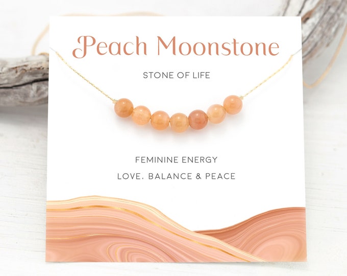 Stone of Life Peach Moonstone, Pregnancy Unbiological Sister Best Friend Gift, Crystal  Necklace, Meaningful Gift New Mom
