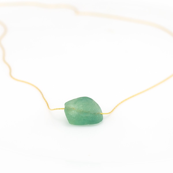 Natural Green Fluorite Necklace, Stone of Clarity, Raw Crystal Jewelry, Dainty Everyday Layering Pendant, Spiritual Gift for BFF, Aventurine
