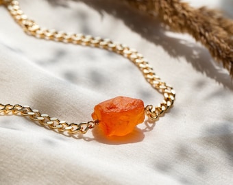 Chunky Carnelian Necklace, Love Confidence Crystal Curb Chain Toggle Clasp Choker, Trendy Fall 2023 Jewelry Gift, Stacking Layering Everyday