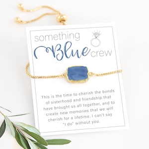 Something Blue Crew Gifts, Bridesmaid Gift set, Bridal Shower Favors, Blue Opal Bracelet, Personalized Wedding Favors, Bride Tribe Proposal