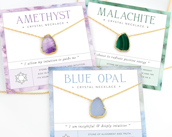 Colorful Real Gemstone Necklaces, Chakra Crystal Yogi Gift Jewelry, Dainty Gold Filled Chain Everyday Layering Pendant, Thinking of You Gift