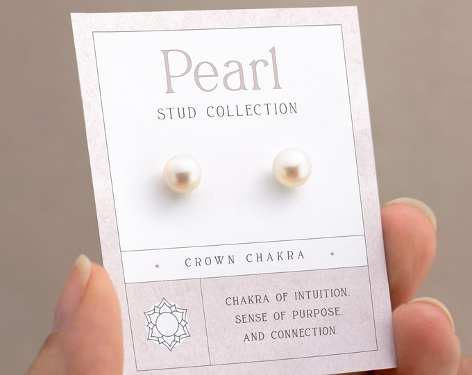 Real Pearl Studs, Perfect Gift for Bridesmaid, June Birthstone Earrings, Raw Crystal 925 Silver Post Stud, Unique Bridal Freshwater Pearls