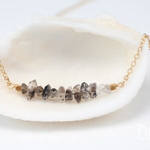 Herkimer Diamond Bar Necklace Bridesmaid Gift Raw Diamond | Etsy