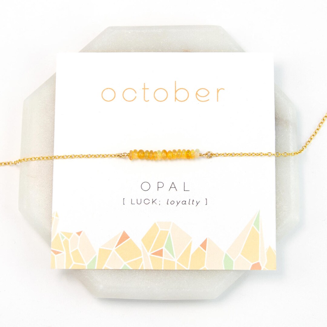 October Ethiopian Opal Necklace Birthstone Gift Necklace - Etsy