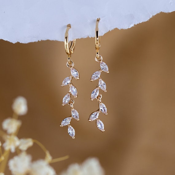 Lightweight Long Diamond Earrings