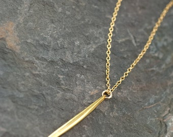 Needle Spike Necklace, Layering Necklace, Minimalist Jewelry, Modern Charm Necklace, Delicate Geometric Jewelry, Simple Everyday Necklace
