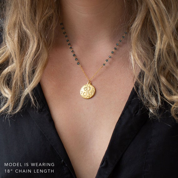 Monogram coin necklace deals