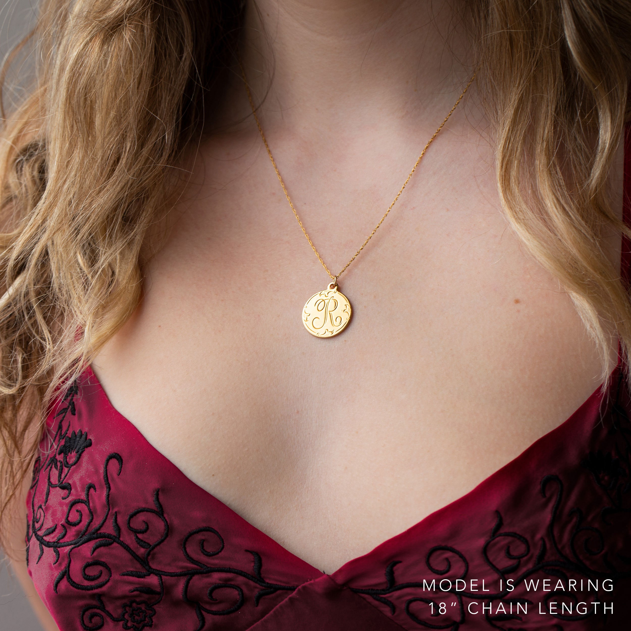 Bridesmaid Gifts Personalized Disc Necklace Engraved Necklace Monogram  Pendant Necklace Custom Initials Necklace