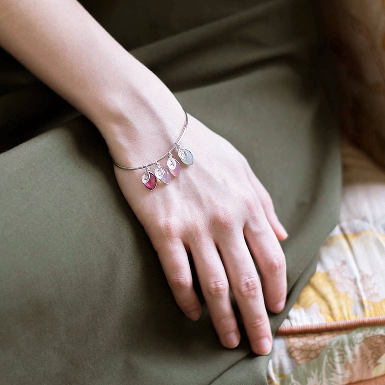 Birthstone Charm Bracelet for Mom Grandmother Gratitude Moms Etsy