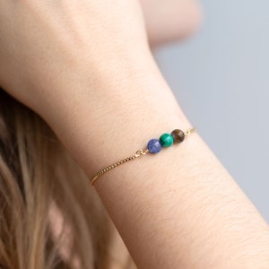 Friendship Bracelet, Best Friend Gift, Beaded Crystal Bracelets, Support Bracelet, Compassion Gift, Sister Gift, 3 Stone bracelet, image 3