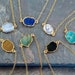 Gemstone Slice Connector Necklace, Gemstone Choker, Layered Necklaces, Electroformed Slice, Gold Necklace, Layering Jewelry, NK-GS 