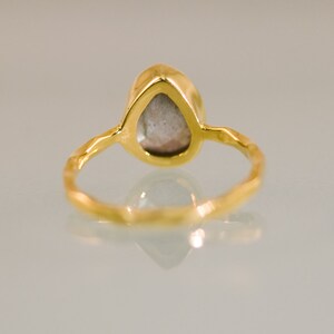 Pear Labradorite Ring, Solitaire Ring, Gemstone Ring, Teardrop Ring, Celestial Jewelry, Aurora Borealis, Stone Gift, Flashy Gemstone image 3