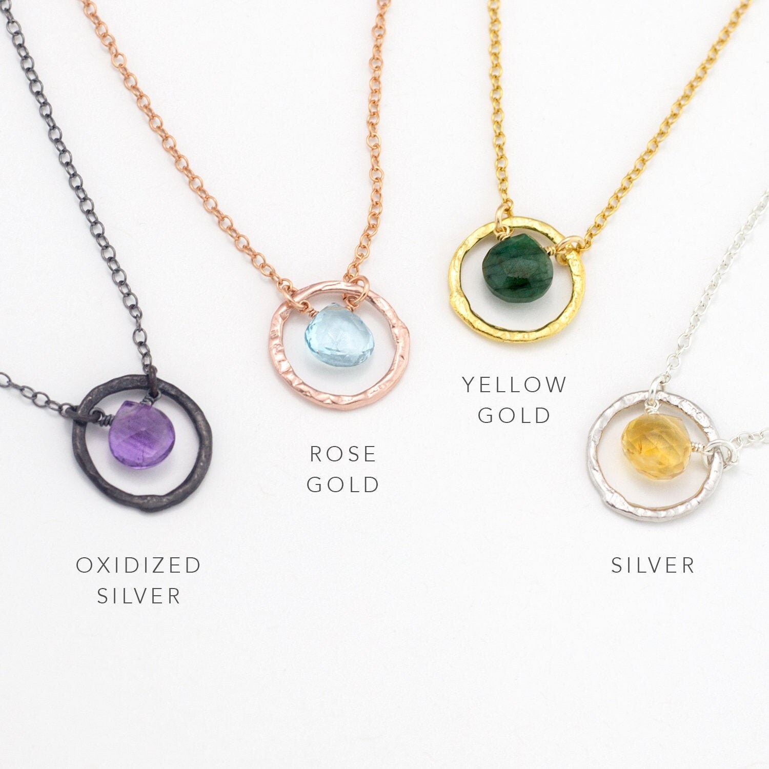 February Birthstone Necklace Purple Amethyst Pendant Necklace
