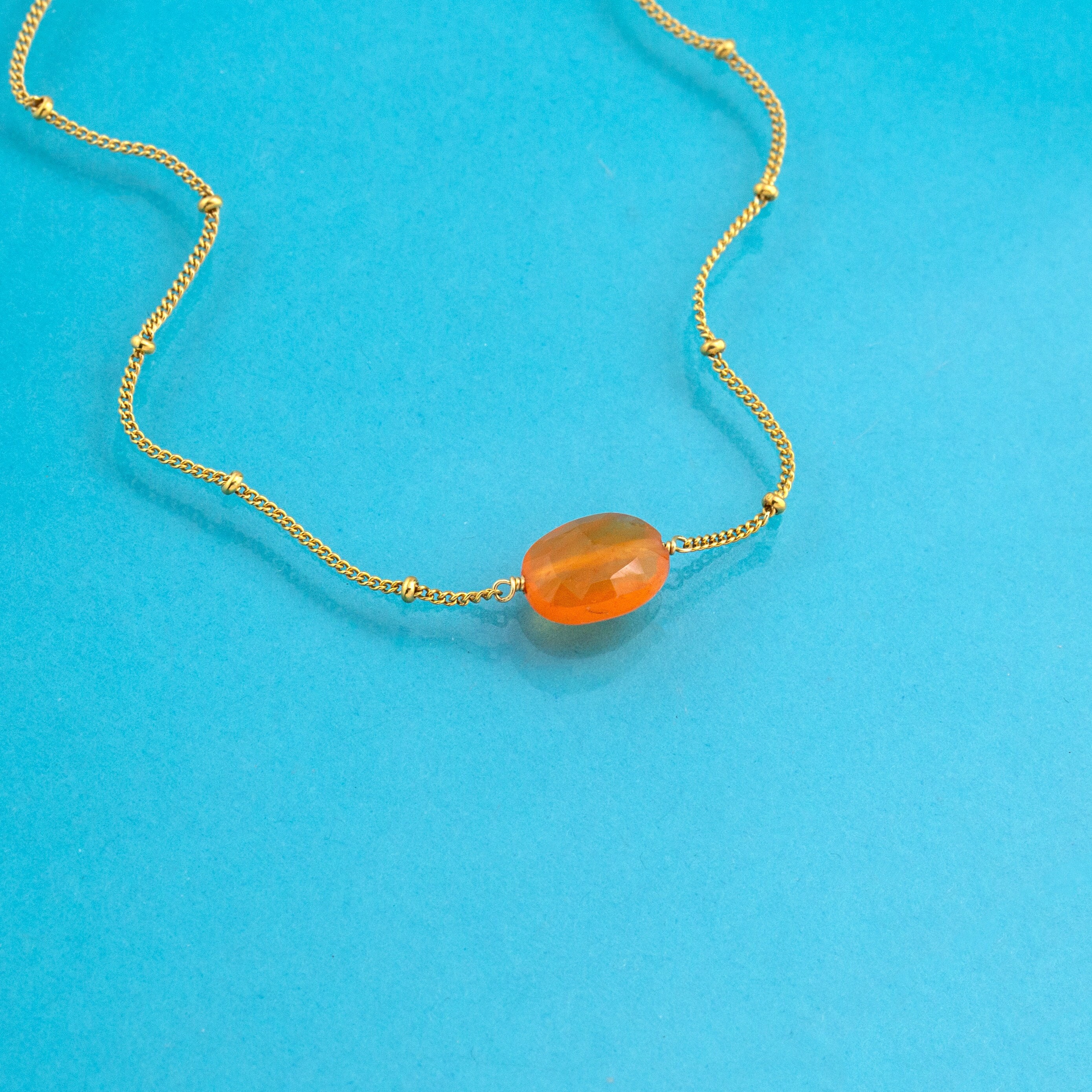 14k Gold Carnelian Crystal Necklace Red Real Gemstone Soulmate Pendant  Dainty Gold Witchy Jewelry Non Tarnish Handmade Gift for Her - Etsy